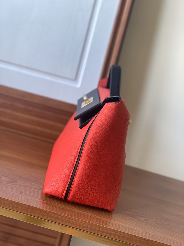 Hermes original togo leather kelly 2424 bag HH03699 red&black