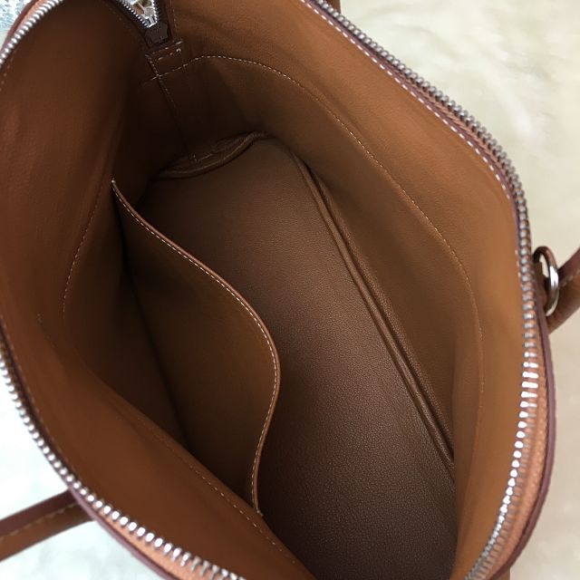Hermes original togo leather small bolide 27 bag B027 brown