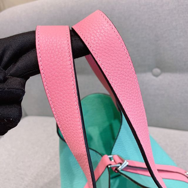 Hermes original togo leather picotin lock bag HP0022 blue atoll