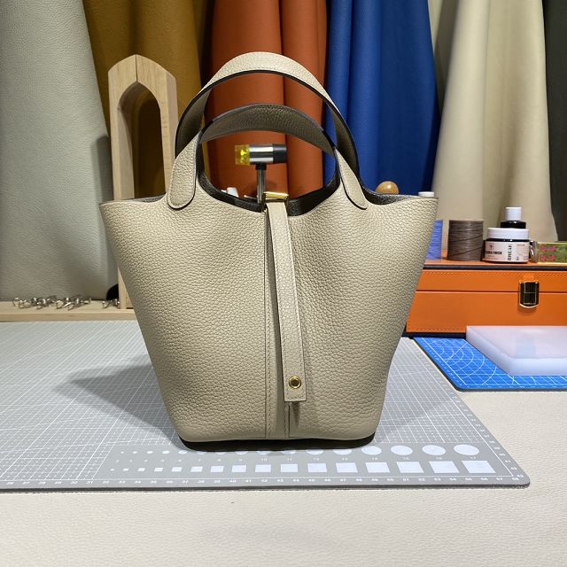 Hermes original togo leather small picotin lock bag HP0018 trench