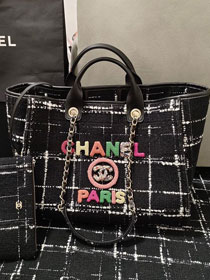 CC original tweed large shopping bag A66941 black