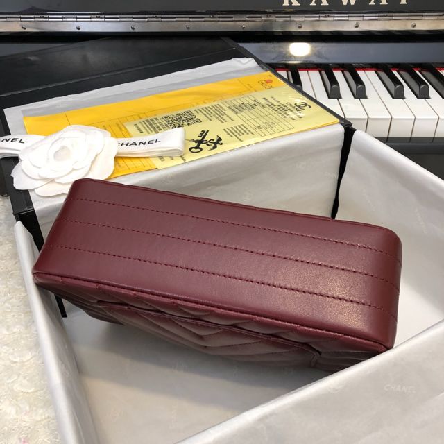 CC original lambskin leather mini flap bag A69900-4 bordeaux