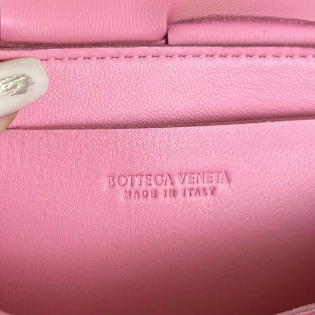 BV original lambskin cassette belt bag 639367 pink