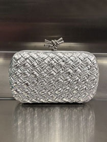 BV original calfskin knot pouch 717622 silver