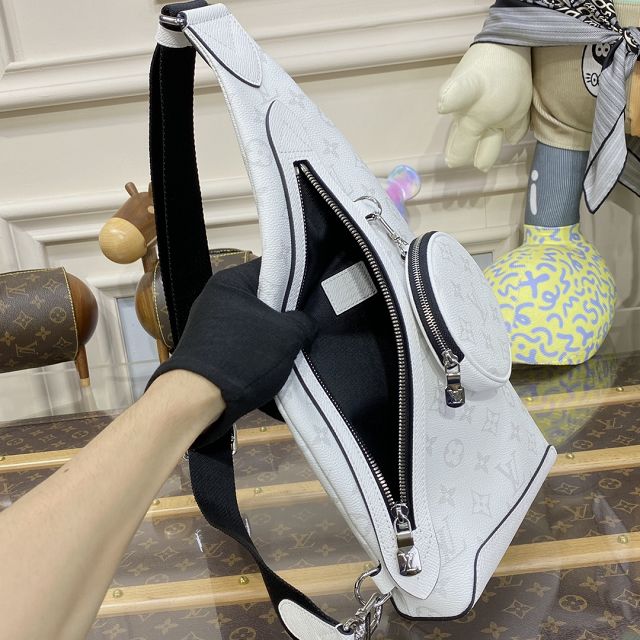 Louis vuitton original monogram canvas duo slingbag M30945 white