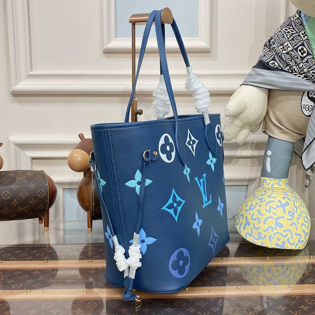 2023 Louis vuitton original calfskin neverfull mm M46514 blue