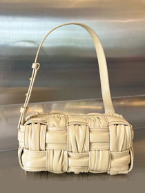 BV original lambskin small brick cassette bag 736233 porridge