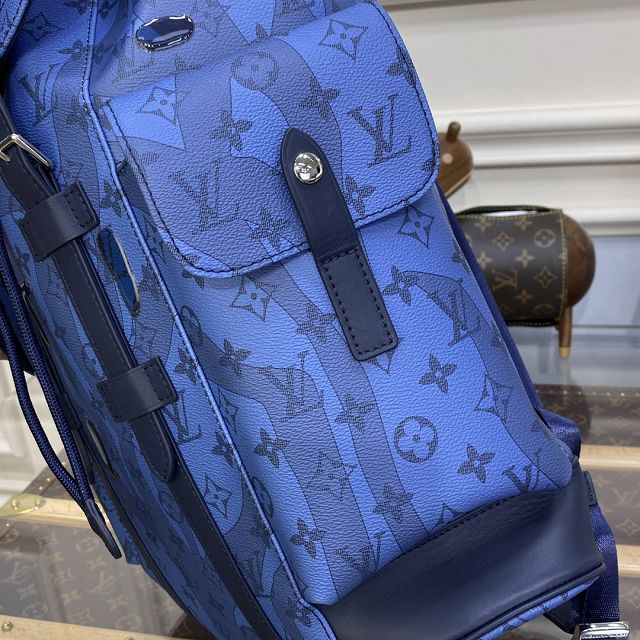 Louis vuitton original monogram canvas christopher backpack mm M22636 blue