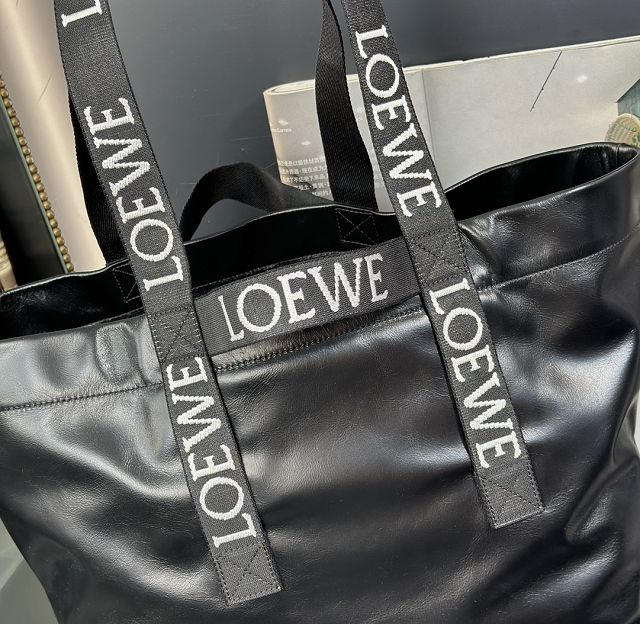 Loewe original calfskin fold shopper bag B507X23 black