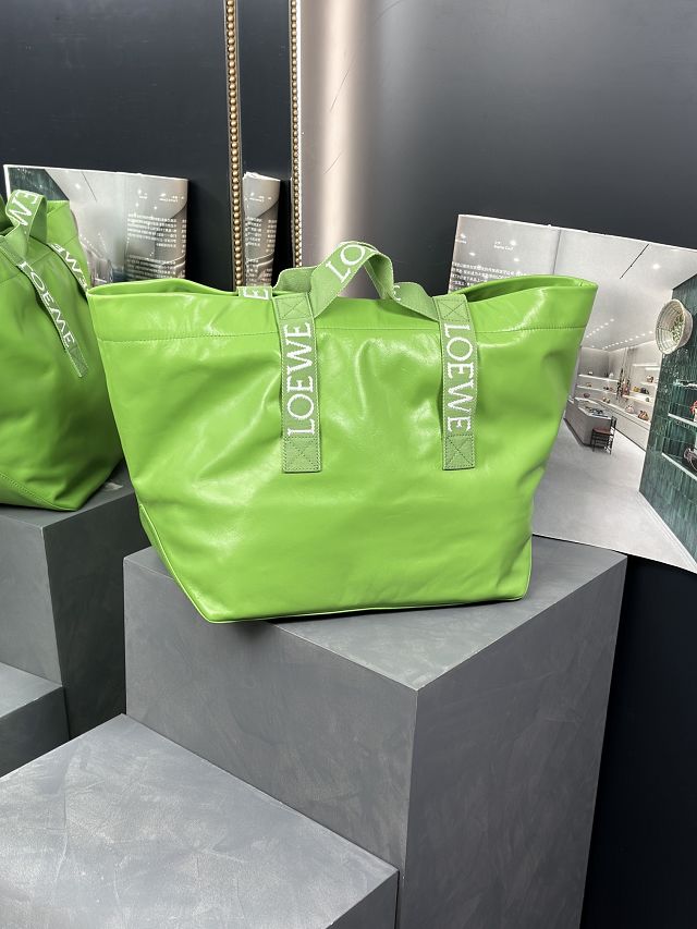 Loewe original calfskin fold shopper bag B507X23 green