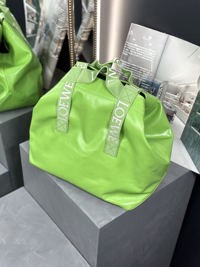 Loewe original calfskin fold shopper bag B507X23 green