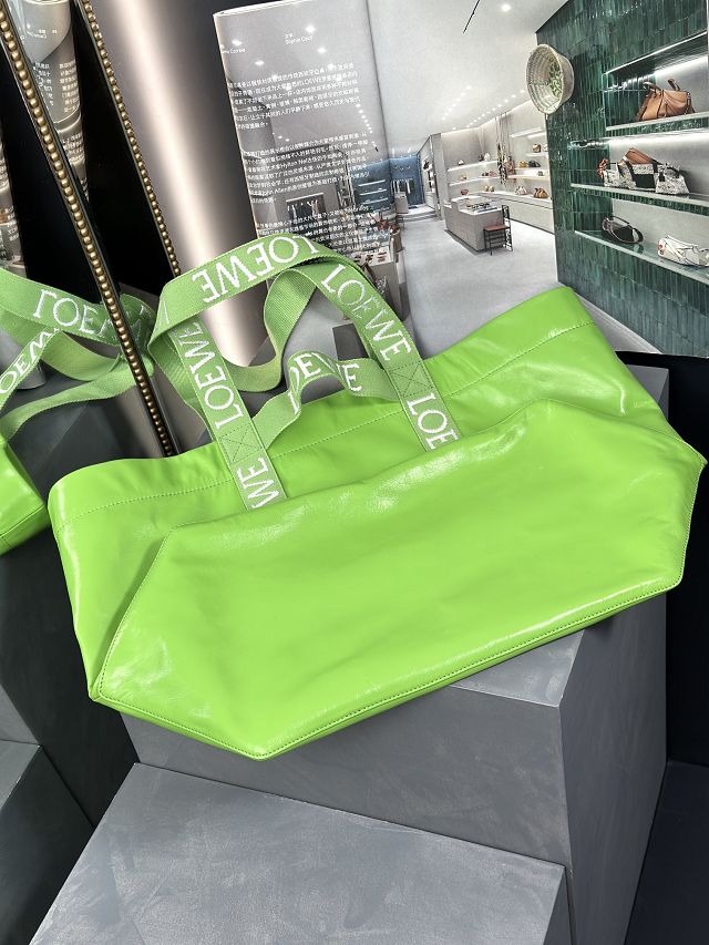 Loewe original calfskin fold shopper bag B507X23 green