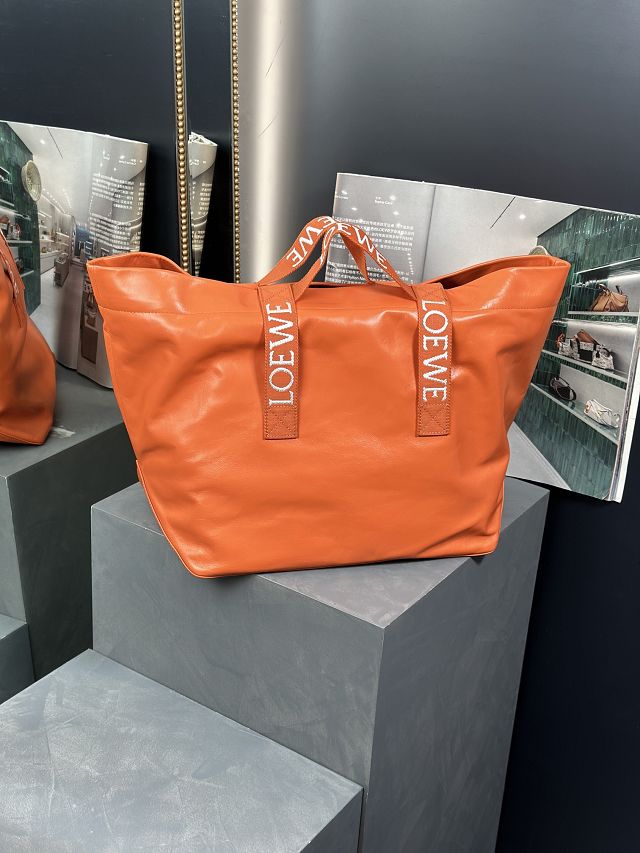Loewe original calfskin fold shopper bag B507X23 orange