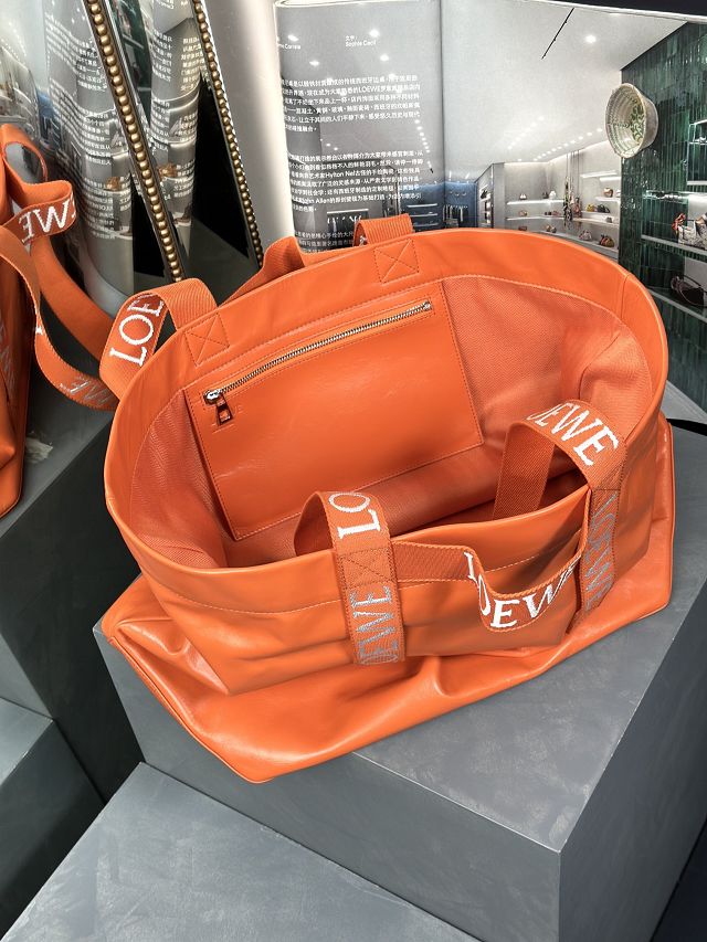 Loewe original calfskin fold shopper bag B507X23 orange