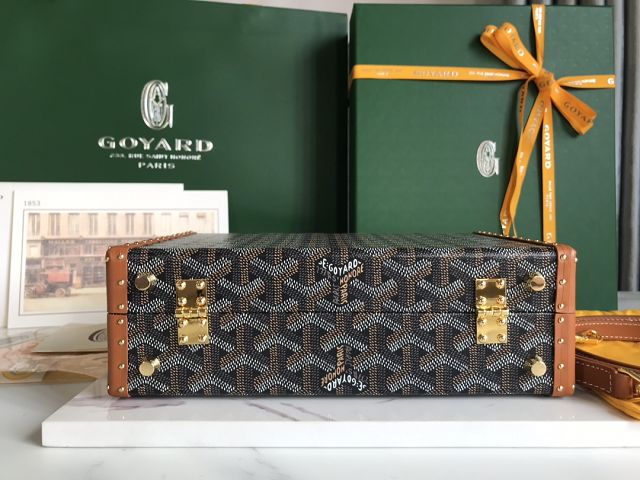 Goyard original canvas grand hotel trunk bag GY0036 black&brown