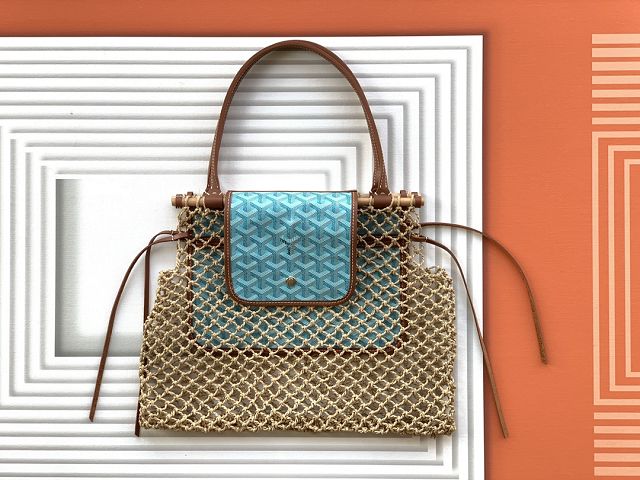 Goyard original raffia mesh aligre bag GY0122 blue