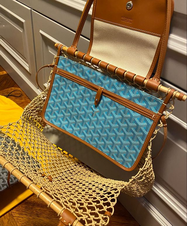 Goyard original raffia mesh aligre bag GY0122 blue