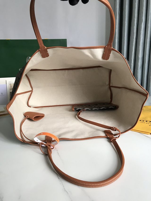 Goyard original canvas saint louis GM bag GY0083 black&brown