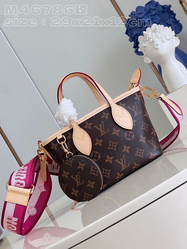 Louis vuitton original monogram canvas neverfull BB M46786 pink