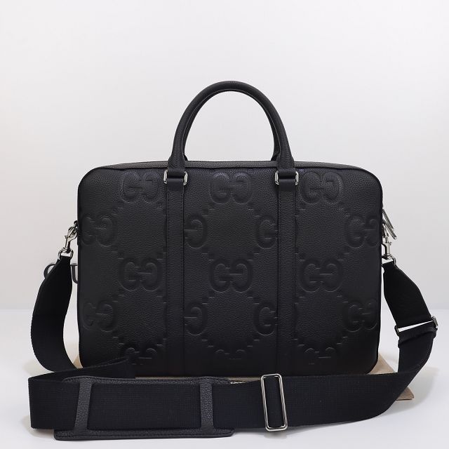 GG original calfskin briefcase 658573 black