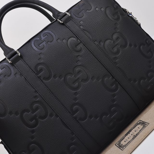 GG original calfskin briefcase 658573 black