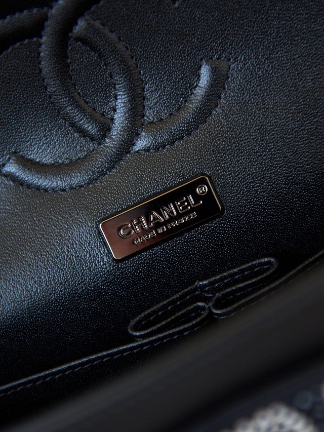 CC original sequins medium flap bag AS4298 black&blue