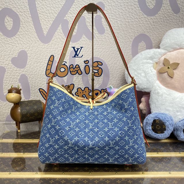 Louis vuitton original denim carryAll MM M46855 blue