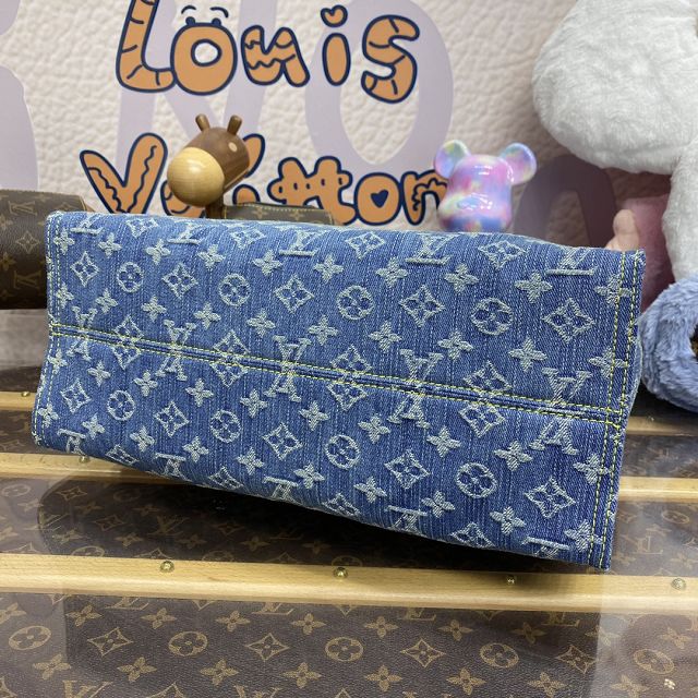 Louis vuitton original denim onthego mm M46871 blue
