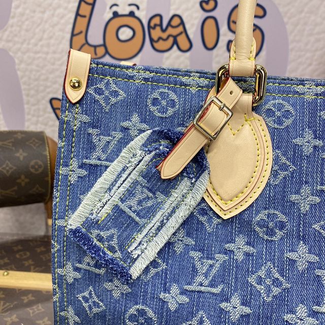 Louis vuitton original denim onthego mm M46871 blue