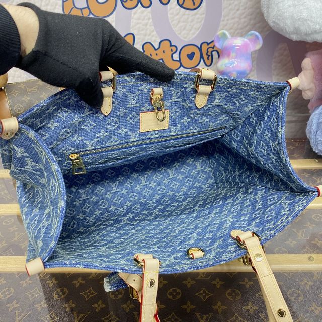 Louis vuitton original denim onthego mm M46871 blue
