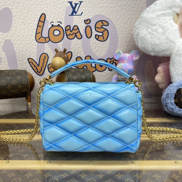 Louis vuitton original lambskin GO-14 medium handbag M24185 blue
