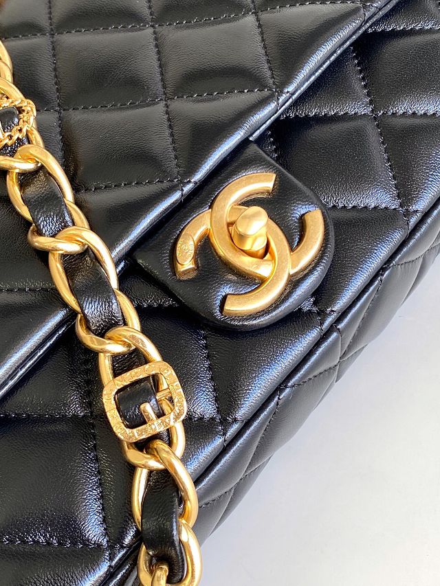 CC original lambskin clutch with chain AP5006 black