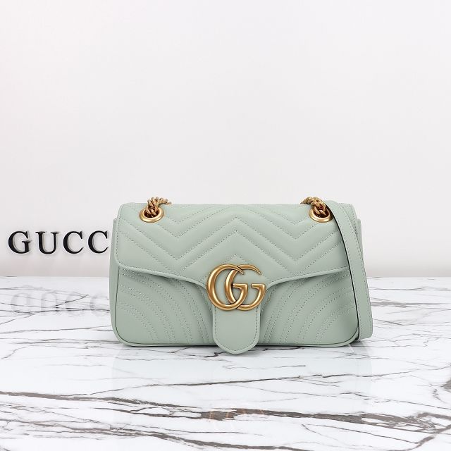 GG original calfskin marmont small shoulder bag 443497 light green