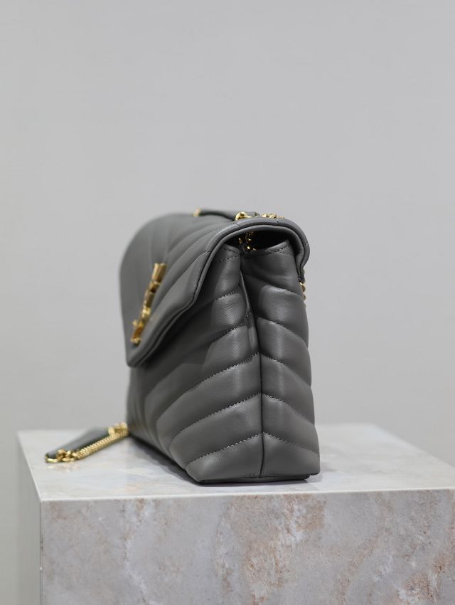 YSL original  calfskin loulou small bag 494699 grey