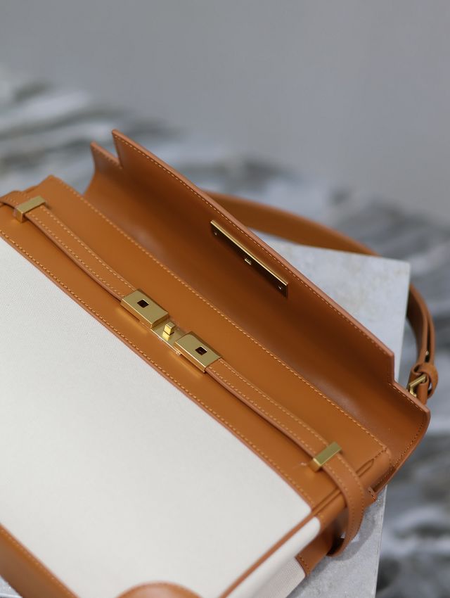 YSL original canvas manhattan top handle bag 769512 beige