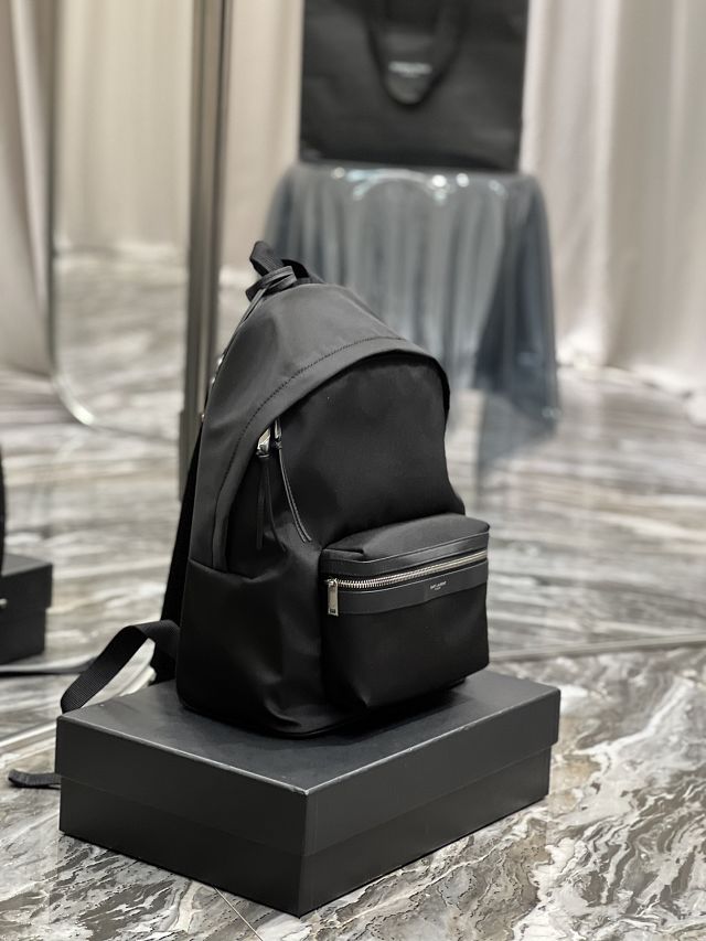 YSL original nylon canvas medium city backpack 534967 black