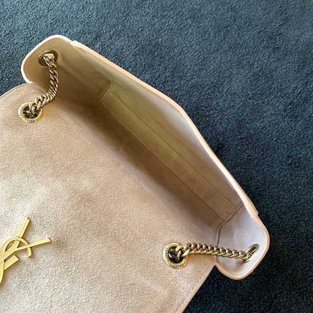 YSL original suede calfskin reversible small kate bag 737128 beige