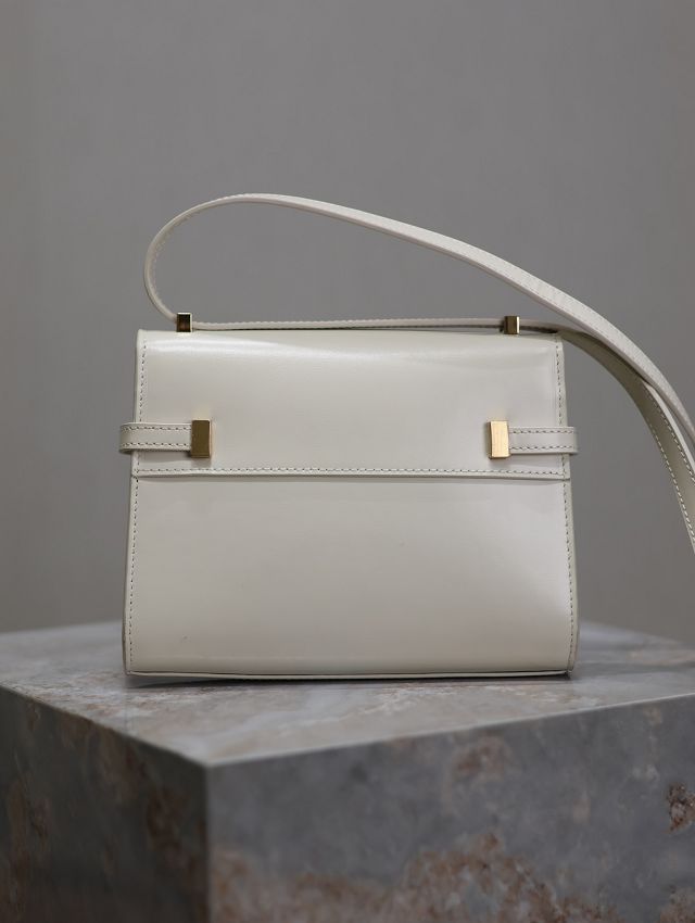 YSL original calfskin manhattan mini flap bag 727766 white