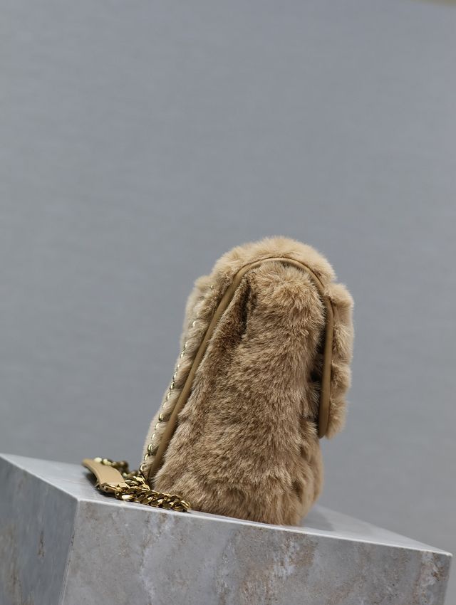 YSL original rabbit hair niki medium bag 498894 beige