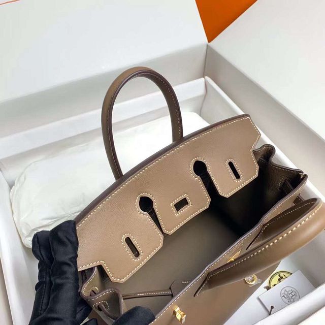 Hermes original swift leather birkin 35 bag H35-5 grey etoupe