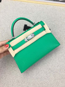 Hermes original chevre mini kelly 19 bag KG0019 bamboo