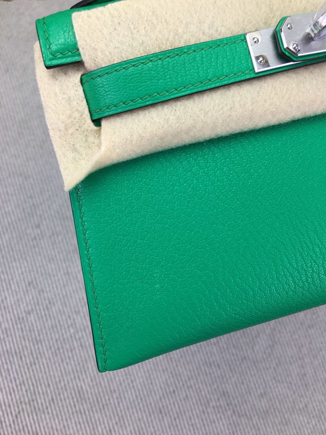 Hermes original chevre mini kelly 19 bag KG0019 bamboo