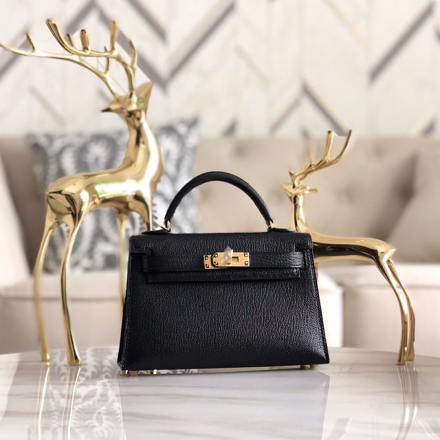 Hermes original chevre mini kelly 19 bag KG0019 black