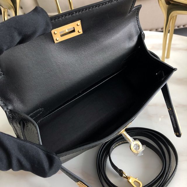 Hermes original chevre mini kelly 19 bag KG0019 black