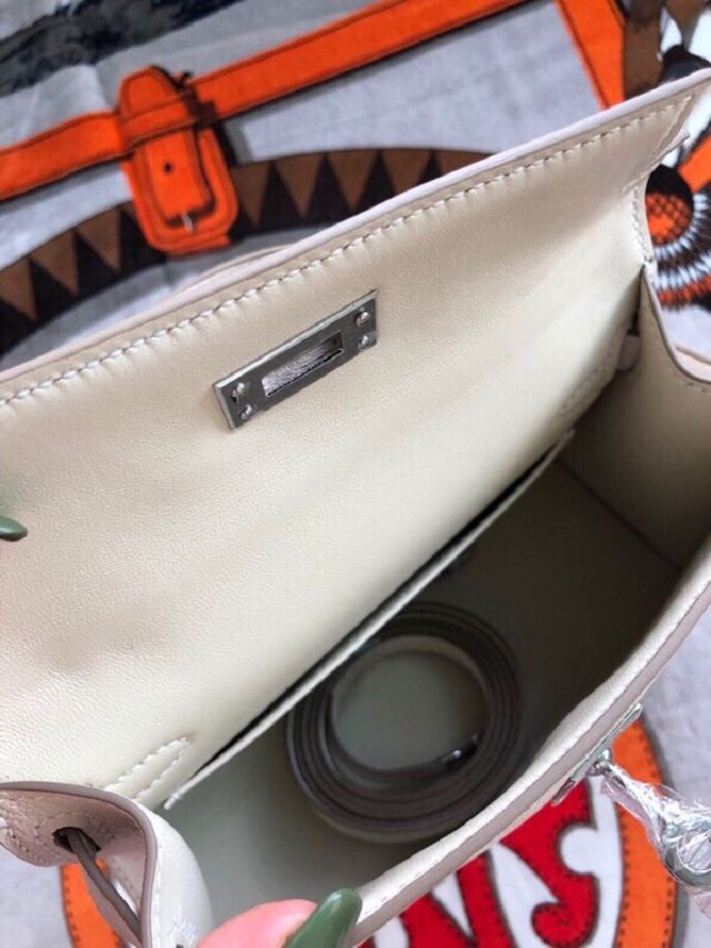 Hermes original chevre mini kelly 19 bag KG0019 craie