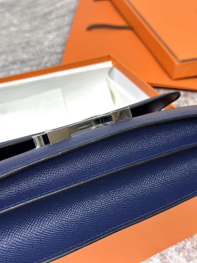 Hermes original epsom leather constance elan bag C026 blue sapphire