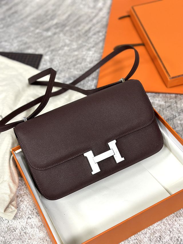 Hermes original epsom leather constance elan bag C026 rouge sellier