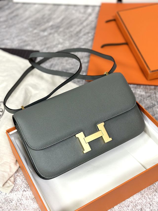 Hermes original epsom leather constance elan bag C026 vert amande 