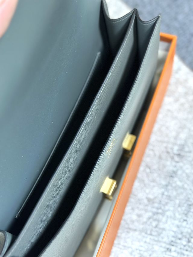 Hermes original epsom leather constance elan bag C026 vert amande 
