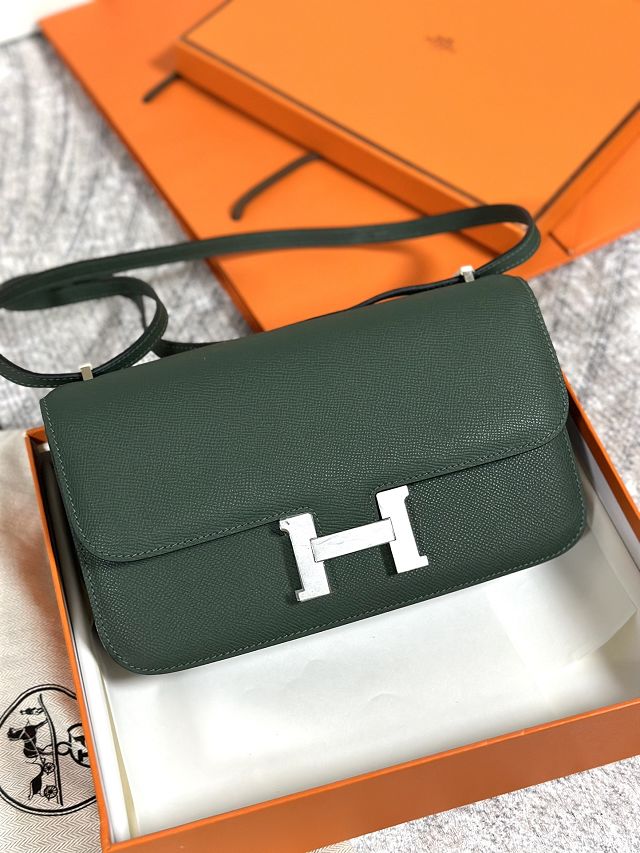 Hermes original epsom leather constance elan bag C026 vert anglais